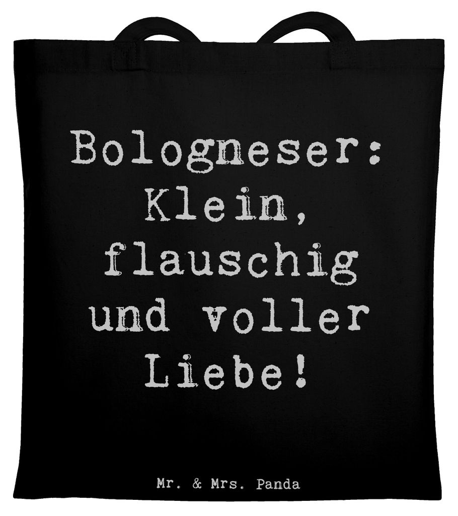 Mr. & Mrs. Panda Tote Bag Spruch Bologneser Liebe - Schwarz - Geschenk, Hundeliebhaber, voller, Tasche, Beutel, Jutebeutel, Laptoptasche, Shopping,...