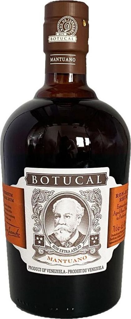 A bottle of Botucal Rum Mantuano.