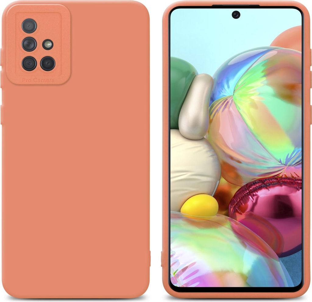Cadorabo Hülle für Samsung Galaxy A71 4G Schutz Hülle in Orange TPU Silikon Etui Case Handyhülle
