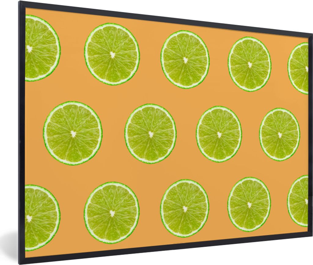 MuchoWow MuchoWow Gerahmtes Poster Limette - Muster - Farben 30x20 cm - Poster mit zchwarzem Bilderrahmen - Kunstdruck - Bild-Poster