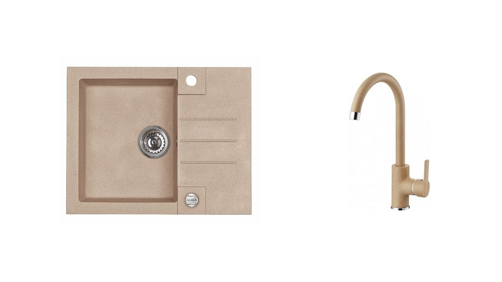 Alveus Sets - Spüle-Set Rock 30 und Armatur Tonia, beige SETA052