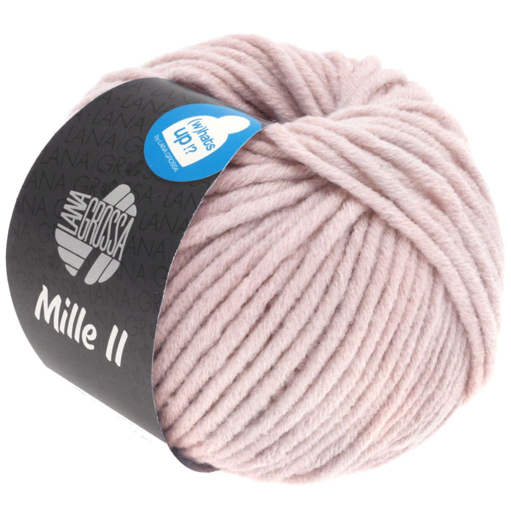 A ball of pink yarn on a white background.