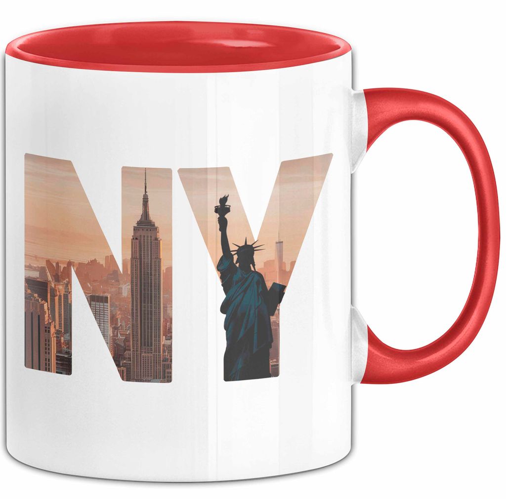 New York City USA Tasse Geschenk Lustige Geschenkidee Spruch (Rot)