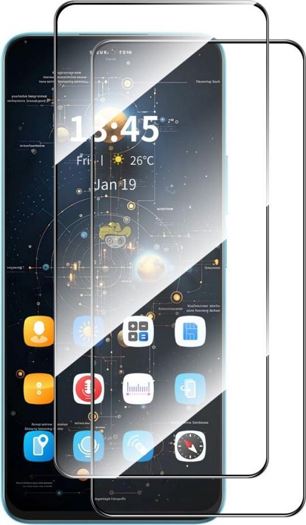 Samsung Galaxy A36 / A56 Displayschutz - Full-Cover Panzerglas Doppelpack - Schwarz