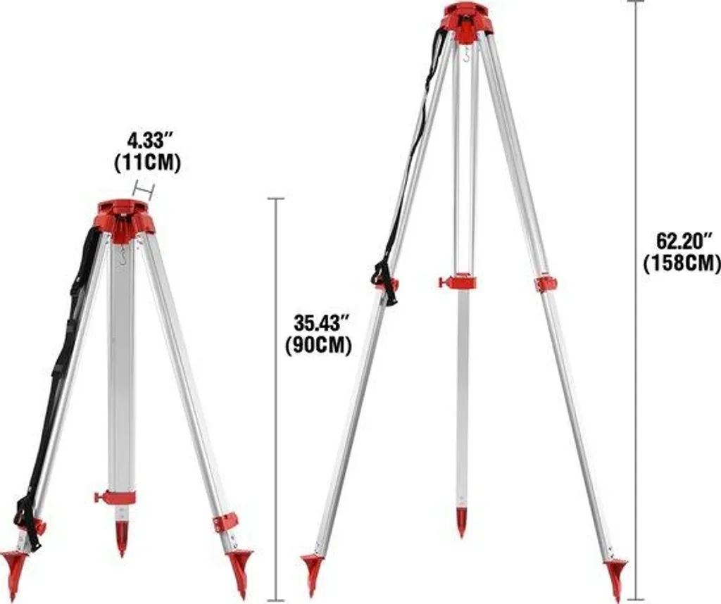Trépied de chantier pour niveau laser - Hauteur réglable 165 à 500 cm
