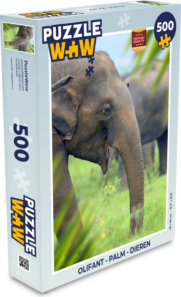 MuchoWow Puzzle 500 Teile Elefant - Palme - Tiere - Denken - Spiel - Toy