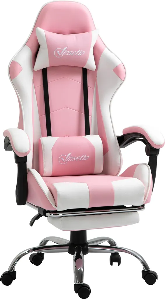 Fauteuil de bureau ergonomique Fortuna Lai réglable pour gamer rose