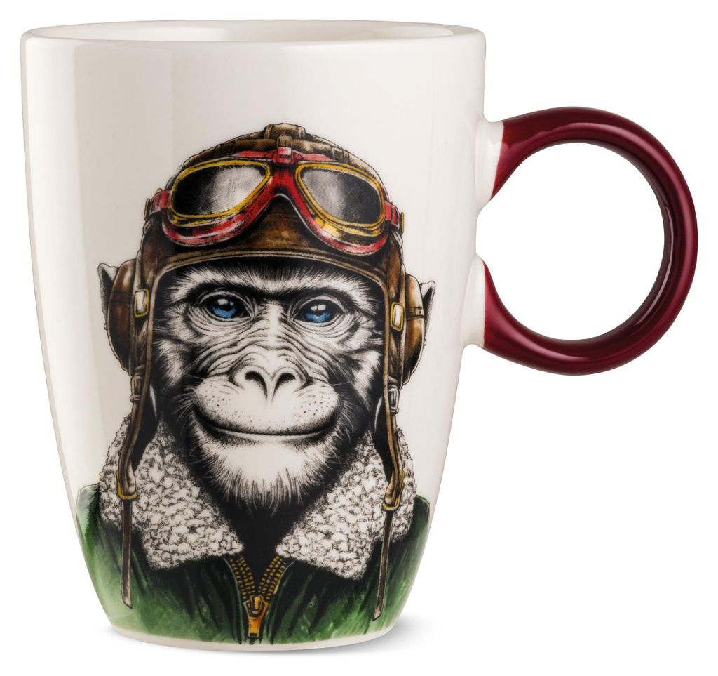 Gilde Tasse Human Essence Affenmotiv, Becher, Kaffeetasse, Affe, Porzellan, Ø 9 cm, 81543