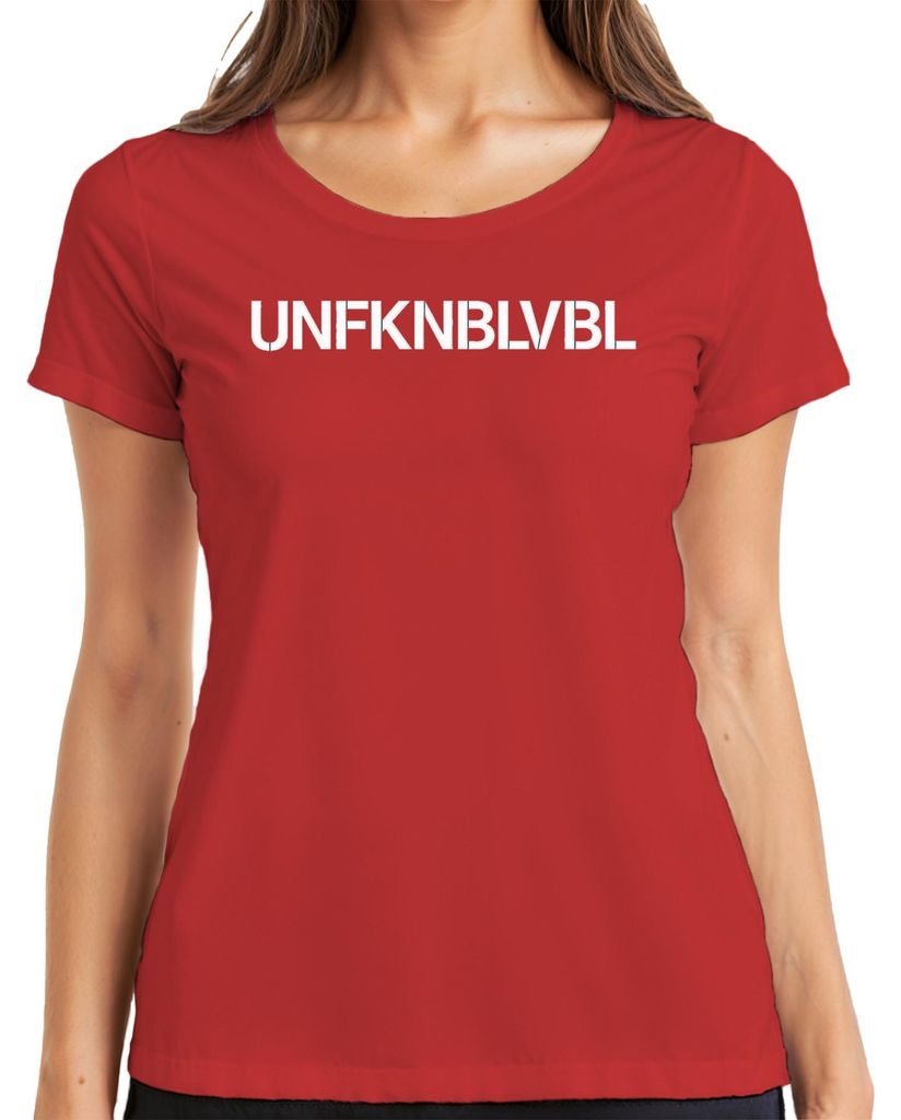 UNFKNBLVBL provokant sarkastisch Männer Frauen Geschenk Retro Damen T-Shirt, Rot, XXL