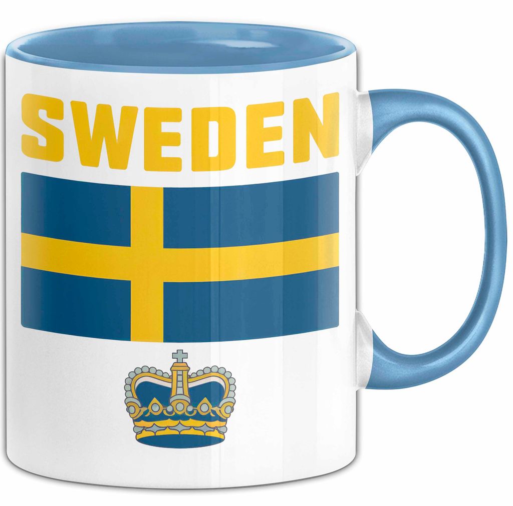 Schweden Skandinavien Schwedisch Tasse Geschenk Lustige Geschenkidee Spruch (Blau)