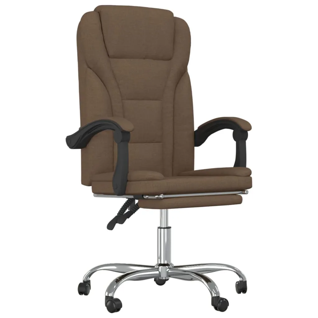 Sedia Ergonomica vidaXL Reclinabile Marrone Tessuto | Supporto Lombare