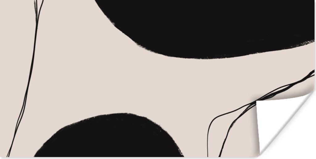 MuchoWow Poster Pastell - Schwarz - Minimalismus 40x20 cm - Poster für die Wand - Poster Schlafzimmer