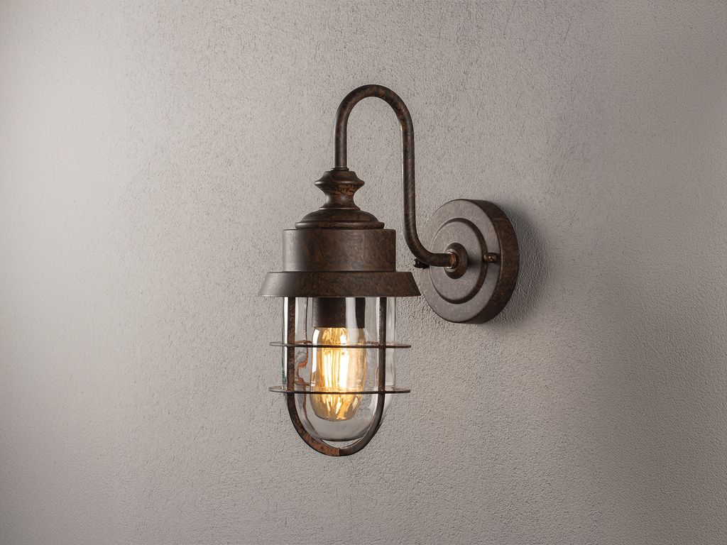 LED Außenwandleuchte Stahl Rostoptik, Wandlaterne Terrassenbeleuchtung Hauswand