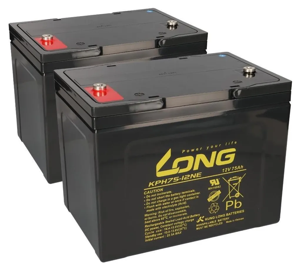 Batterie Plomb 12V 75Ah Cyclique Kung Long pour Fauteuil Invacare Dragon