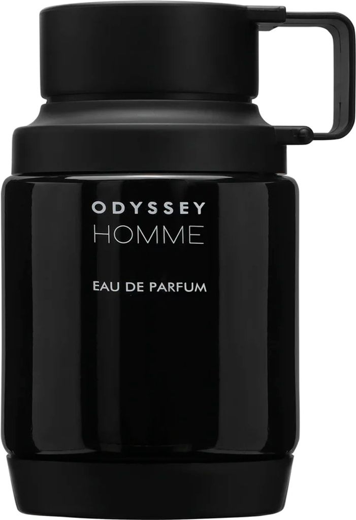 A black bottle of Armaf Odyssey Homme Eau de Parfum for men.