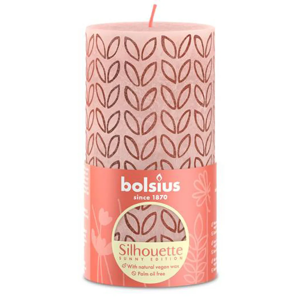 Bougie Rose Brumeux Rustique Bolsius - Texture Mate et Longue Durée