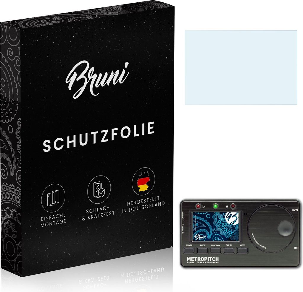 Bruni Basics-Clear 2x Schutzfolie kompatibel mit KLIQ MetroPitch Folie