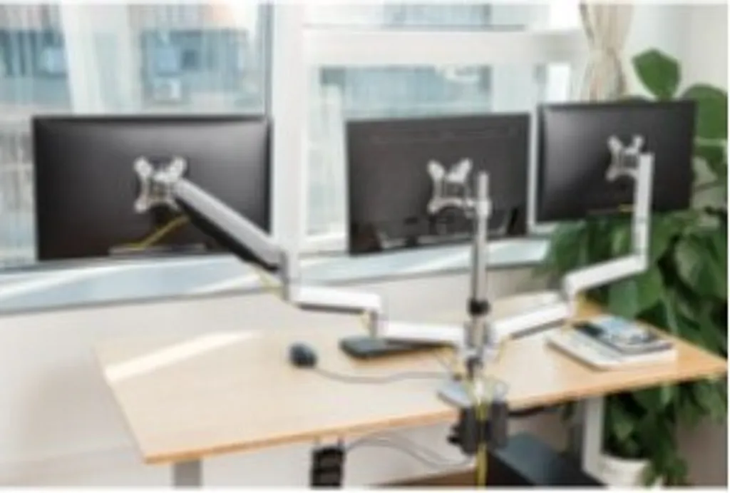 Support de bureau triple écran pour moniteur LCD et bras réglable - 5