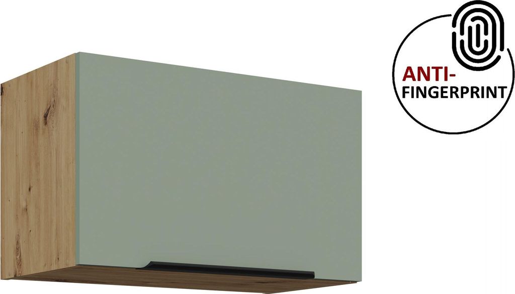 Küchen Hängeschrank 60 cm ARIA Aquamarin ultra matt + Eiche Artisan matt, hochwertige Fronten mit Anti Fingerprint Beschichtung Küchenzeile Küc...