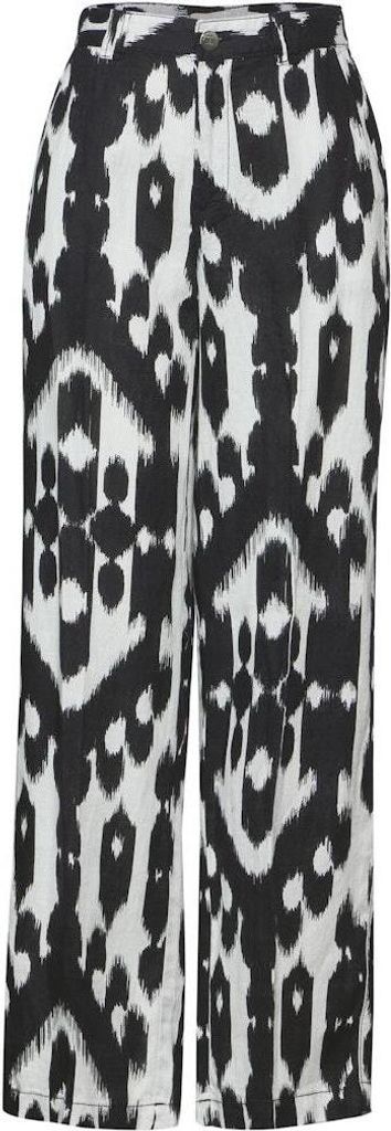 LS_Office_ AOP Linen Wide Leg 20001 Black Größe 42/30