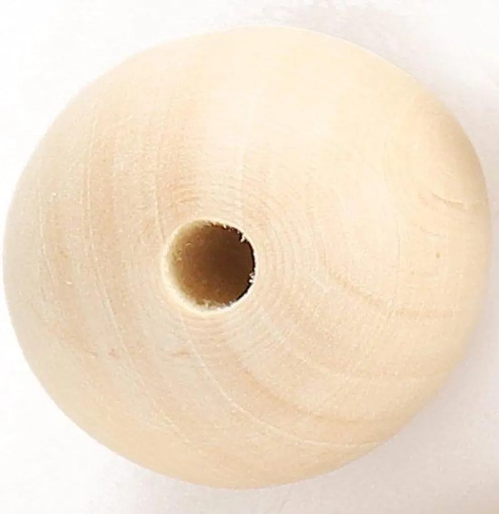 Perles en Bois Brut 40 mm avec Trou Large pour Colliers et Bracelets