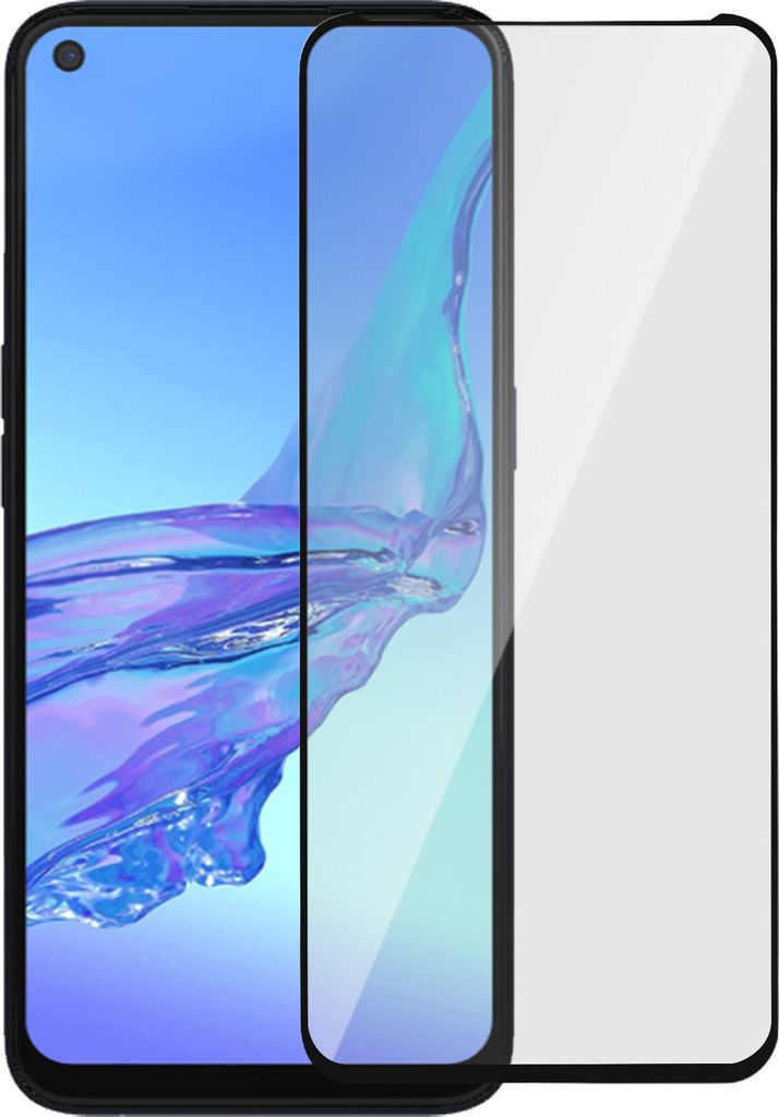 Premium Glas-Schutzfolie für Oppo A53 / A53s – Rand Schwarz