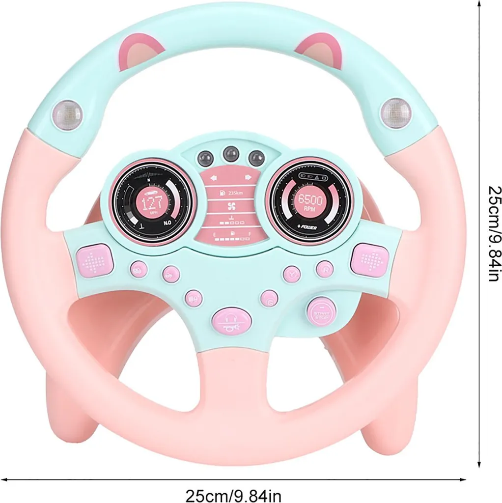 Jouet Éducatif Volant Rose Interactif avec Ventouse et Effets Sonores