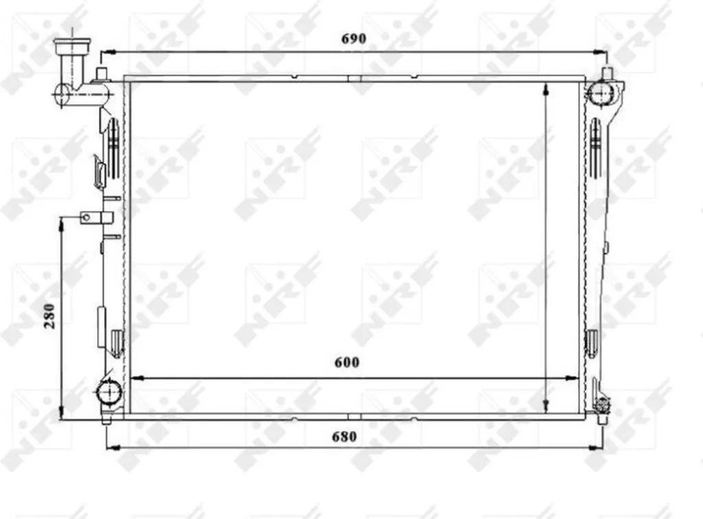 Radiateur de refroidissement moteur NRF 53845 pour Hyundai Elantra HD