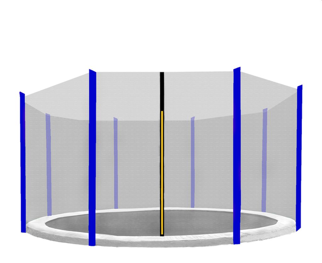 INLEA Outdoor Schutznetz für Trampolin PREMIUM Jump mit einem Gesamtdurchmesser von 366 cm für 8 Stangen - blau