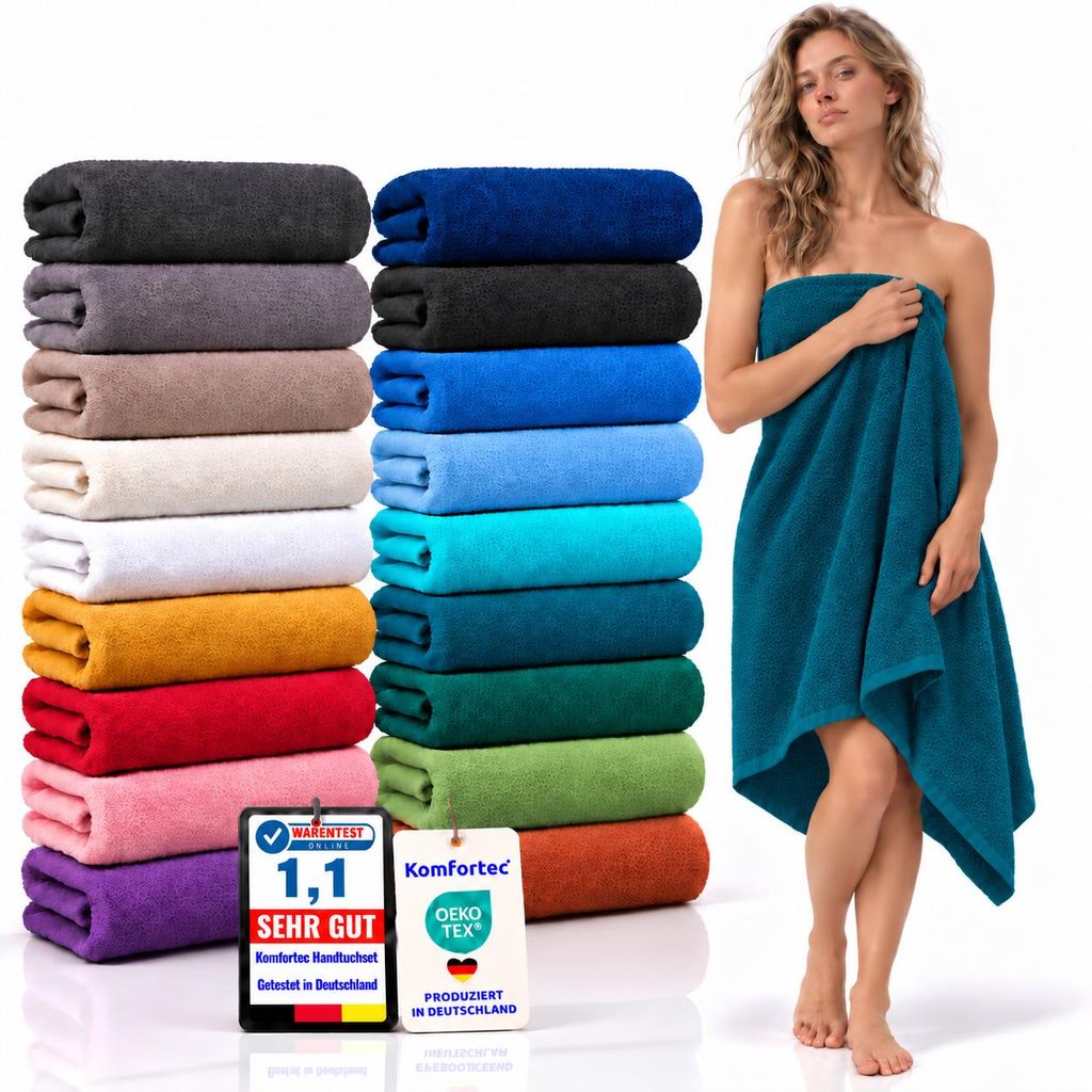 Ręcznik kąpielowy Komfortec 100 x 200 cm, 100% bawełna, Zdjęcie produktu  Obraz wygenerowany przez AI