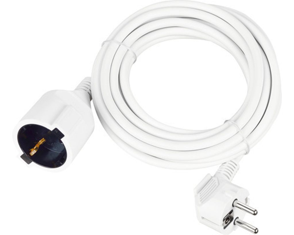 Schutzkontakt Verlängerungskabel 5 m H05VV-F3G1,5 mm² weiß Produktbild 