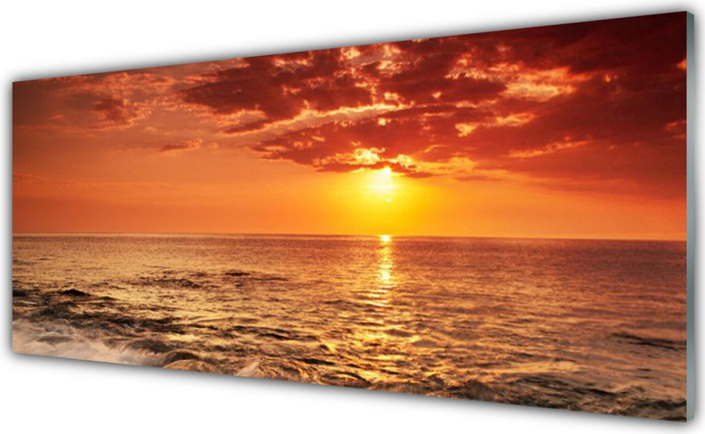 Küchenrückwand aus Glas 125x50cm Spritzschutz Meer Sonne Landschaft