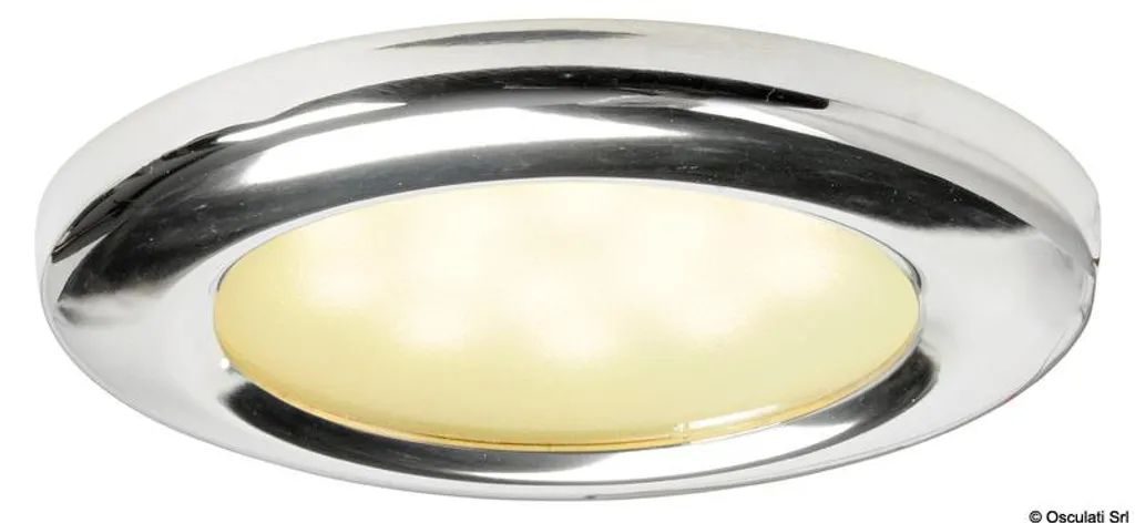 Plafonnier Vega en acier brillant poli à 16 LED intégrées pour salon