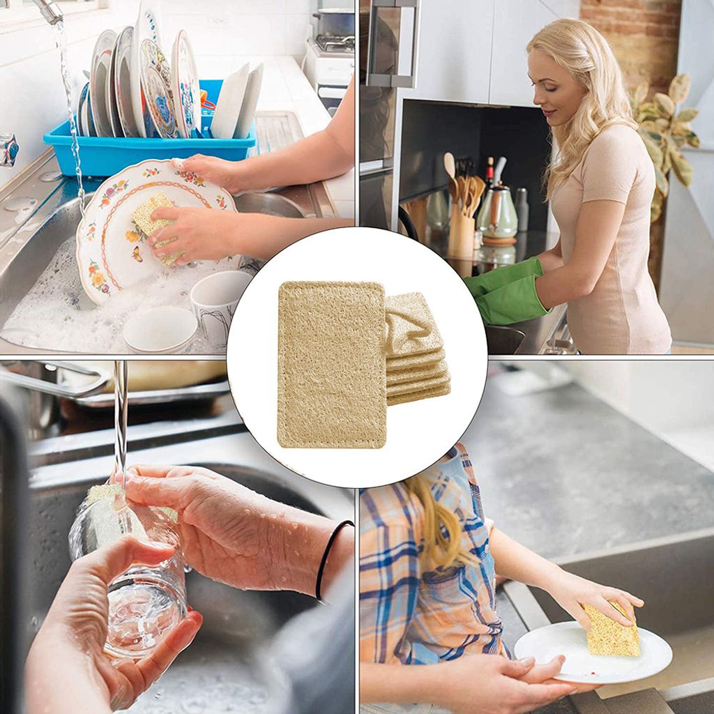 Luffa Schwamm Küche | 6er Pack nachhaltige Küchenschwämme | Produktbild 9