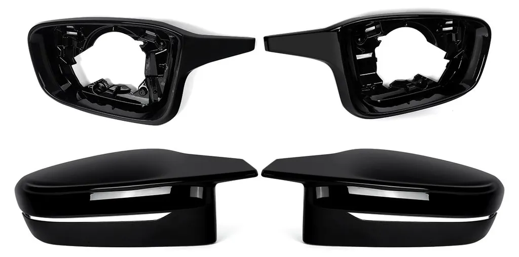 Coque rétroviseur ABS noir brillant finition miroir pour auto de luxe