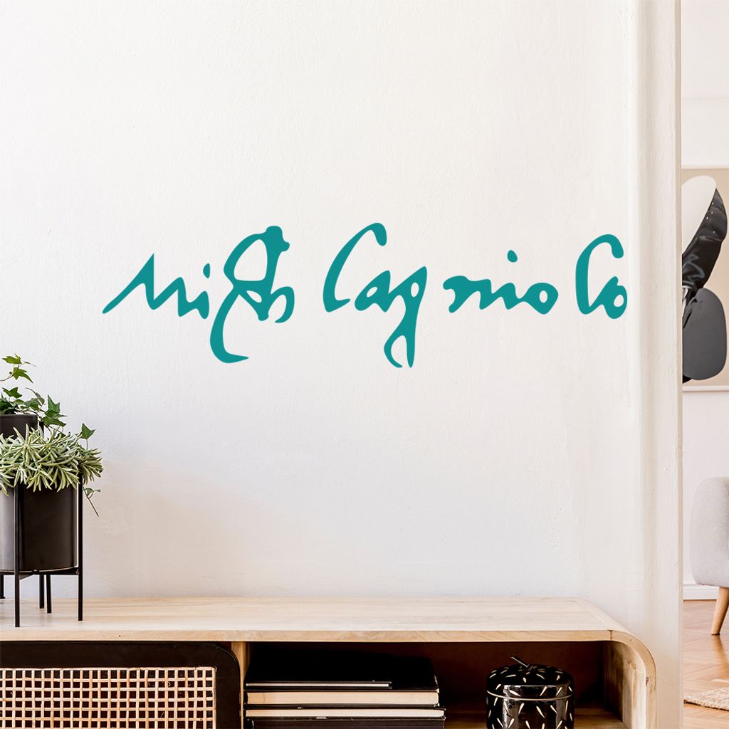 Michelangelo Unterschrift Wandtattoo Wandaufkleber Wall Sticker - Dekoration, Küche, Wohnzimmer, Schlafzimmer, Badezimmer