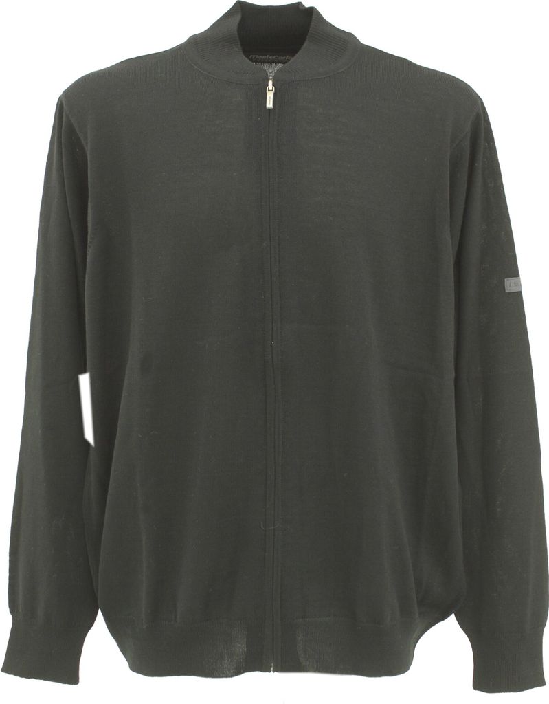 30035 Monte Carlo, , Herren Strickjacke, Feinstrick, schwarz, 54