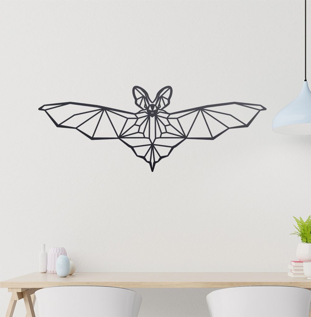 Fledermaus Polygon Wandtattoo Wandaufkleber Wall Sticker - Dekoration, Küche, Wohnzimmer, Schlafzimmer, Badezimmer