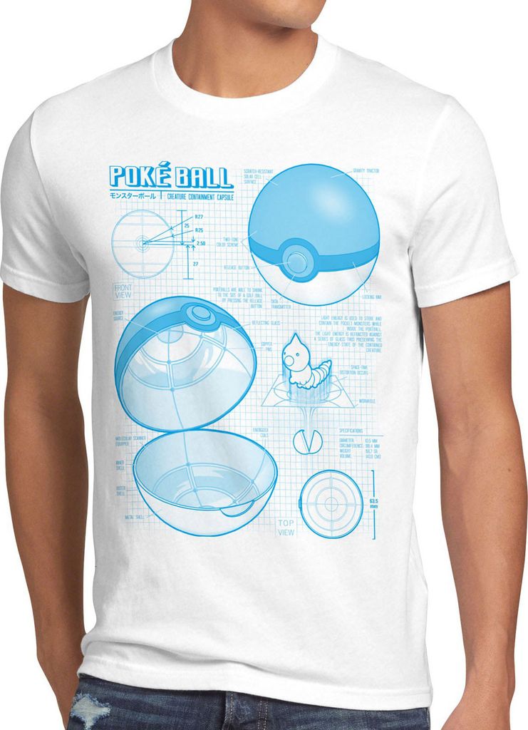 A.N.T. Mosterball Blaupause Herren T-Shirt monster spiel online