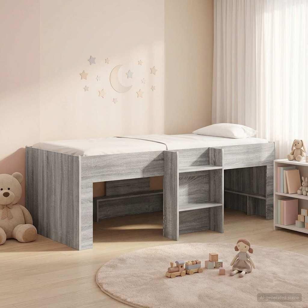 Möbel Hochbett für Kinder 2 pcs Grau Sonoma 90 x 200 cm HolzwerkstoffKlassische Betten - Klassische Betten c4928