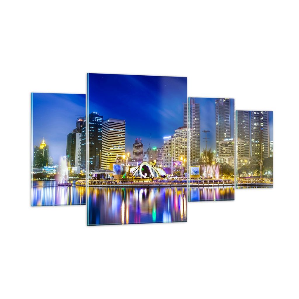 Bilder auf glas - Asien bangkok gebäude stadt - 160x90cm - Glasbilder - Wandbilder - Kunstdruck - zum Aufhängen bereit - Wanddekoration aus Glas ...