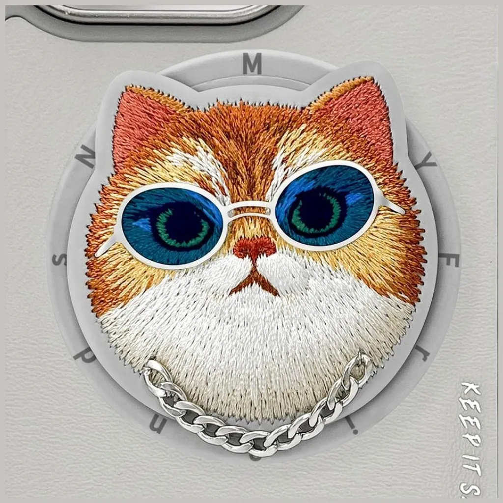 Etui Nimmy Glasses Cool Cat Magsafe Do Iphone 16 Pro Szary - 8
