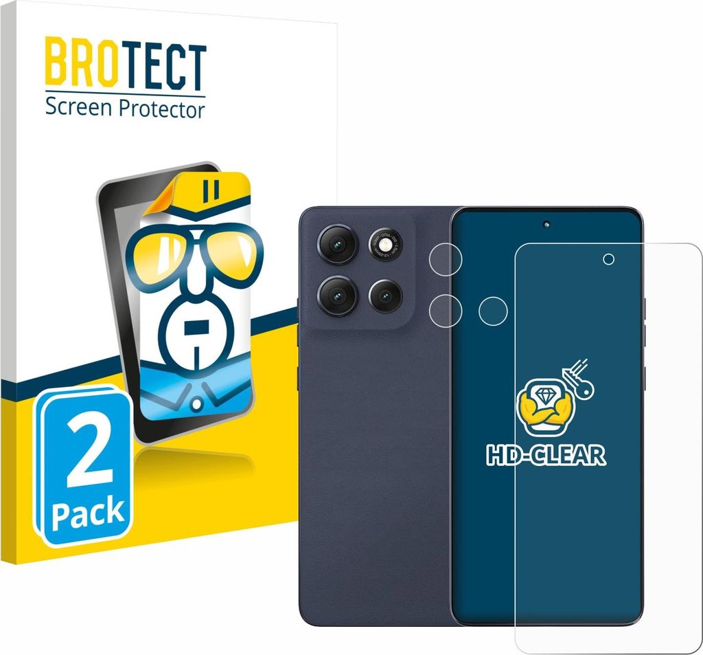 2x Für Motorola Moto G86 Power (Display+Kamera) Schutzfolie BROTECT Displayschutz Display Schutz Folie Klar Transparent
