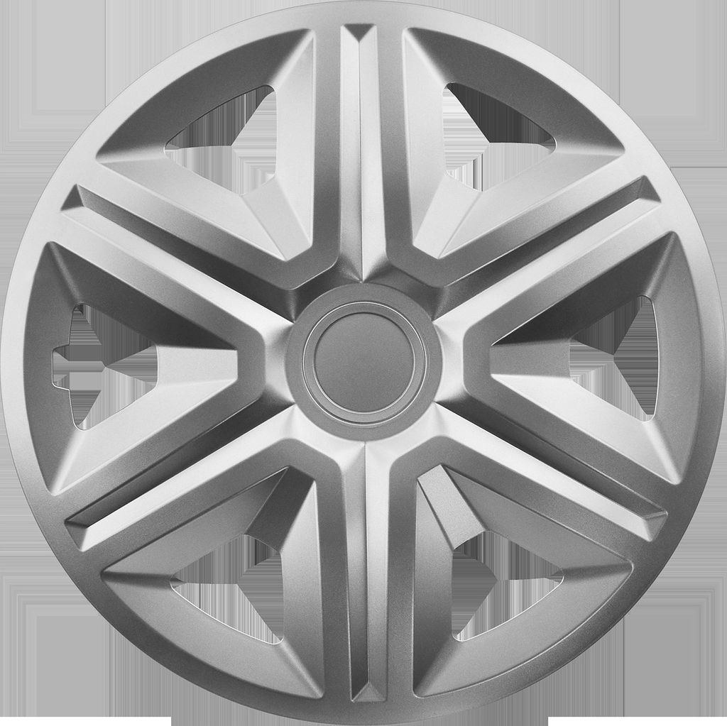 Auto Radkappen Radzierblenden 4er Set passend für alle Stahlfelgen - einstellbarer Sicherungsring - 14 Zoll - Schwarz Silber