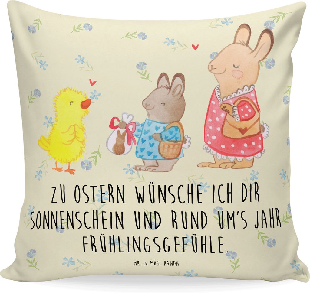 Mr. & Mrs. Panda kissen für sofa Ostern Geschenke - Blumig - Geschenk, Frühling, Deko, Küken, Polster, Ostergrüße, Osterhase, 40x40, Hase, Dek...