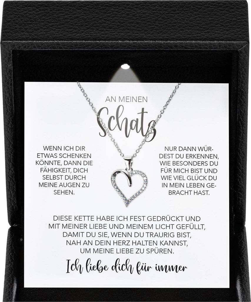 22Feels Ich Liebe Dich Geschenk Frauen Schmuck - Silber 925/000 Herz Halskette - Damen Hochzeitstag Ehefrau Schatz Valentinstag für Sie Jahrestag ...