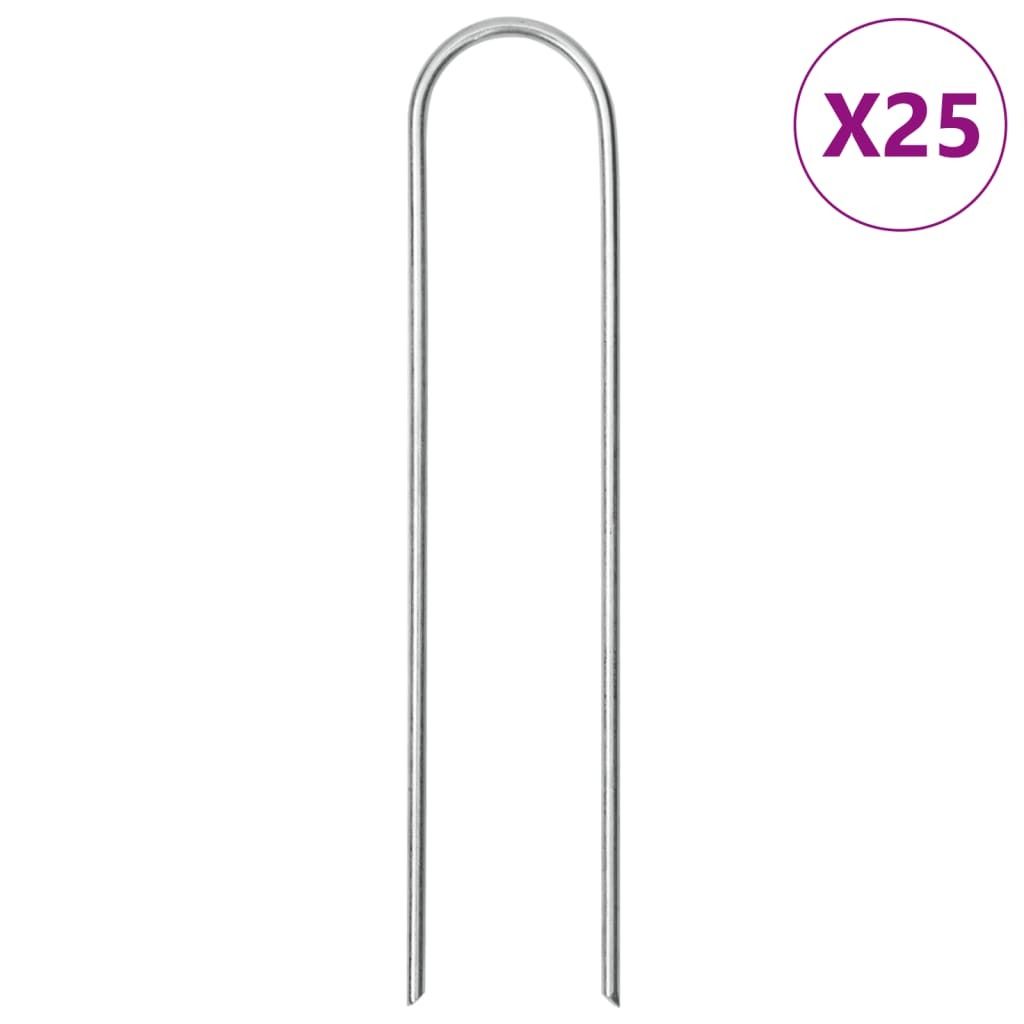 Design Bodenanker U-Form 25 Stk. 15x3,5 cm Verzinkter Stahl, Sonstiges Zeltzubehör 2024 Neu