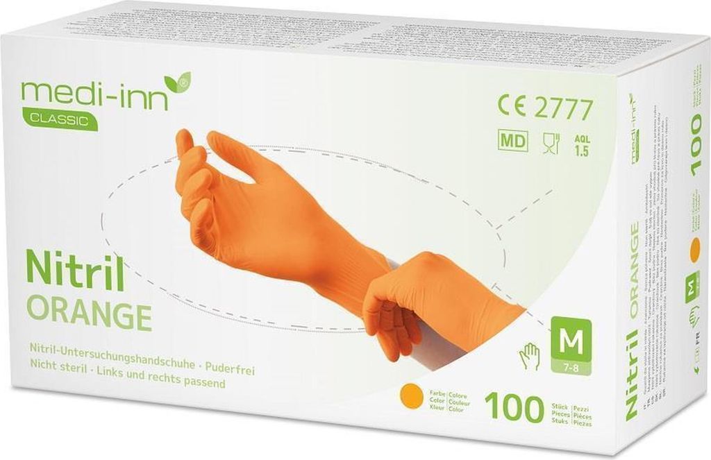 Medi-Inn Nitril Orange - puderfrei - Gr. L - 1000 Einmalhandschuhe