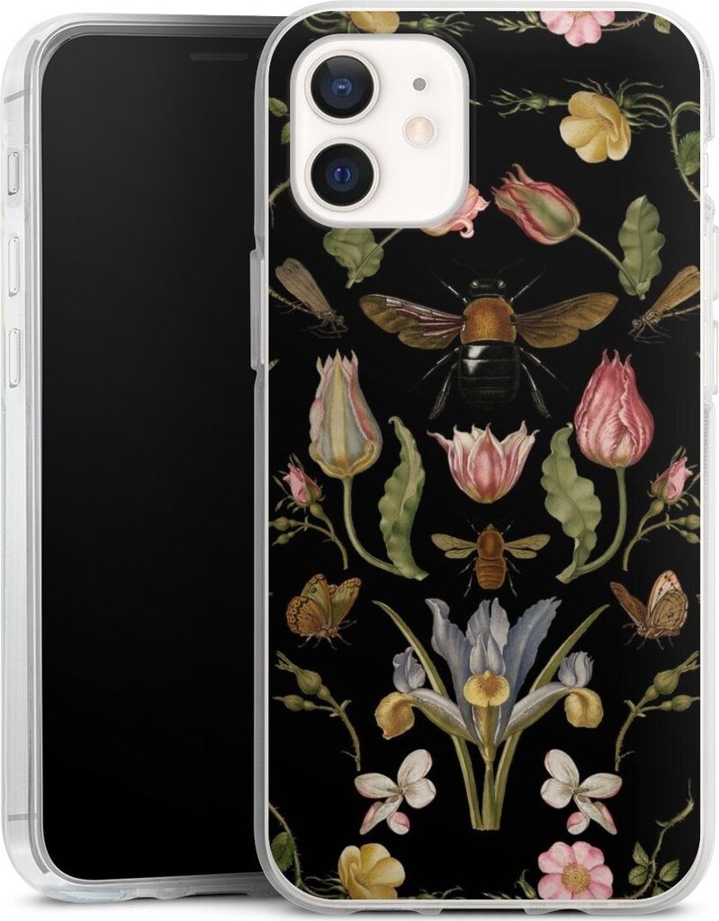 DeinDesign Handyhülle für Apple iPhone 12 Pro Silikon Hülle Case Smartphone Schutzhülle Biene Blumenkranz Blüte