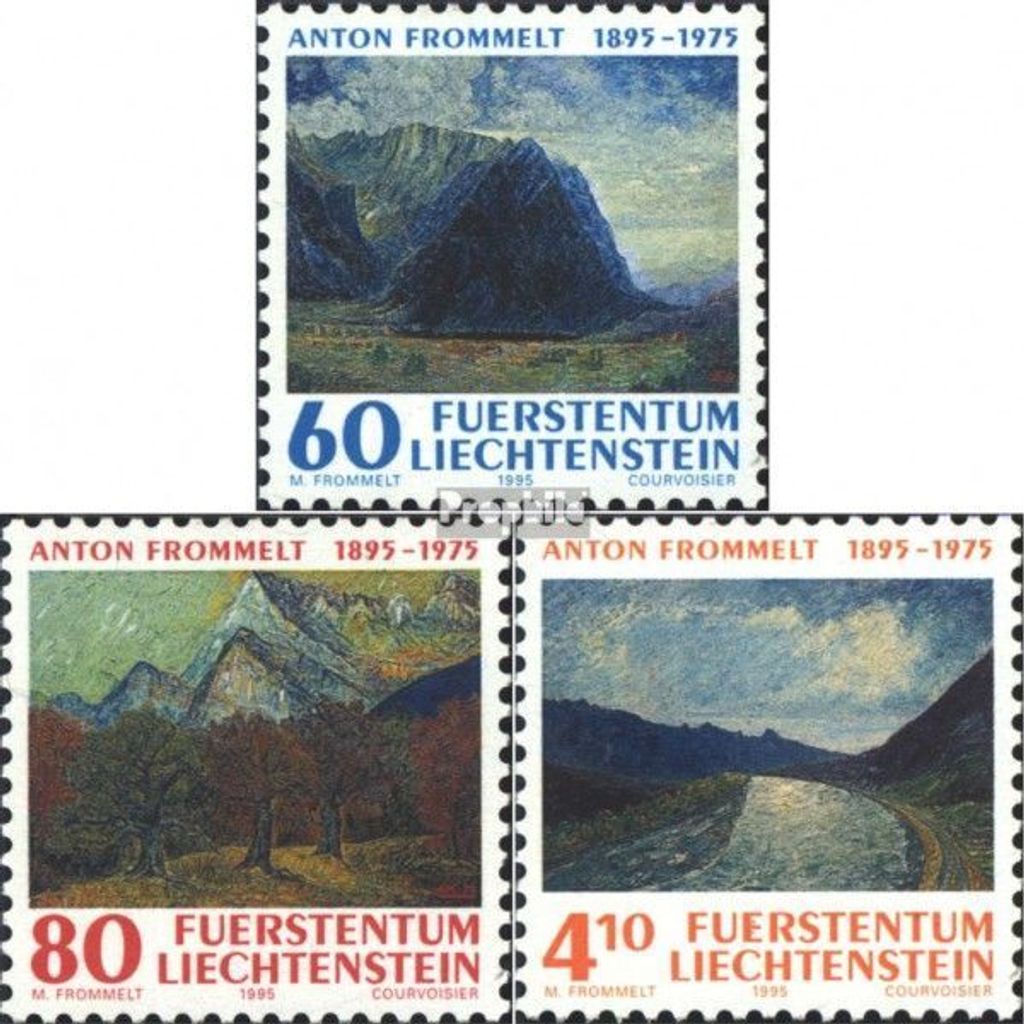 Briefmarken Liechtenstein 1995 Mi 1108-1110 (kompl.Ausg.) gestempelt Maler